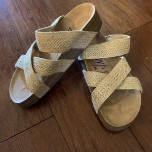 Blowfish Malibu Slip on strapy small wedge